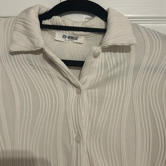 4th & The Reckless plisse shirt | cream - Picture 5 of 7